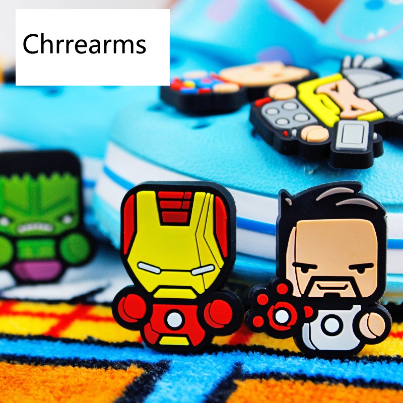 1 ชิ้น อุปกรณ์เสริม การ์ตูน Jibbitz Marvel crocs เสน่ห์รองเท้า ซูเปอร์ฮีโร่ DIY ตกแต่ง สําหรับรองเท้าแตะ ของขวัญเด็ก
