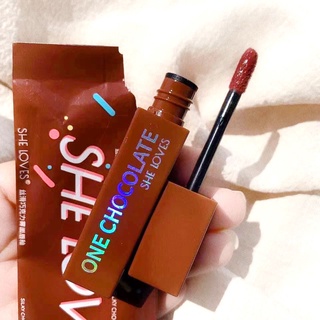 [BuyLove] She loves chocolate lip [TB-087] ลิปจุ่ม เนื้อแมตต์ โทนสีน้ําตาลแดง