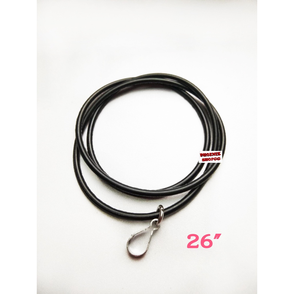 P42 สร้อยยางโอริงพร้อมตะขอปากเป็ด สร้อยห้อยพระ ความยาว  18