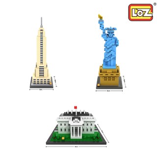 Loz นาโนบล็อก สถาปัตยกรรม Statue Of Liberty , The White house และ Empire State (9386-9388)