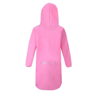 เสื้อกันฝนเด็ก  เสื้อกันฝน กันลม ผ้าหนา แห้งไว(สีชมพู) ( JR Rain Jacket Full Bady / JR Pink Pocket PONCHO แบบเต็มตัว)