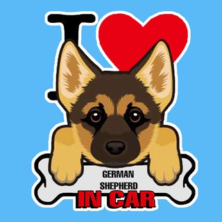 สติกเกอร์ ติดรถ จุ๊บติดกระจก สติกเกอร์หมา GERMAN SHEPHERD AC20B