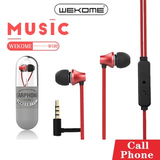 หูฟังหัว Jack 3.5mm  WEKOME รุ่น W180 หูฟัง หูฟังใส่สบาย หูฟังฟังเพลง เบสเสียงแน่น เสียงดัง ฟังชัด หูฟังแท้ 100% หูฟังคุณภาพ