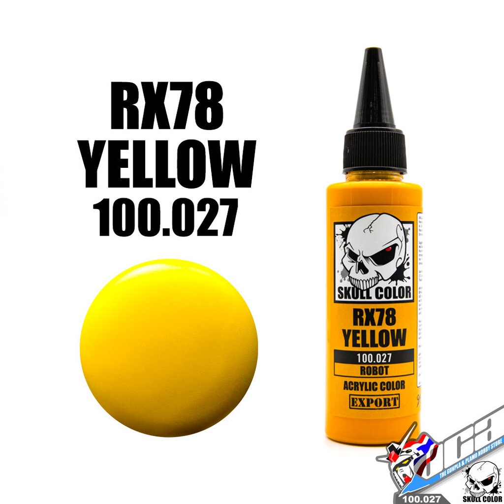 SKULL COLOR 100.027 RX78 YELLOW ACRYLIC COLOR 60ML (ROBOT) สีอะครีลิกสำหรับพลาสติก โมเดล VCA GUNDAM