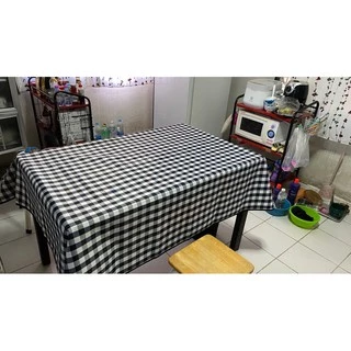 กุ้นขอบฟรี ผ้าปูโต๊ะยางพารา ลายตาราง เรียบหรูดูแพง