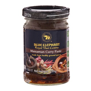 บลูเอเลเฟ่นท์น้ำพริกแกงมัสมั่น 220กรัม Blue Elephant Massaman Curry Paste 220g