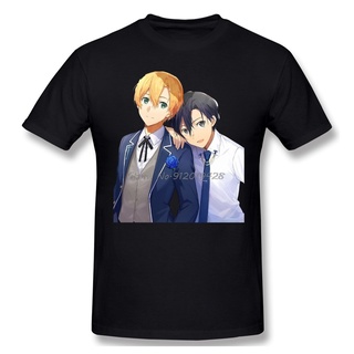 ㏘㏂※ผ้าฝ้ายแท้เสื้อยืดคอกลม ผ้าฝ้าย พิมพ์ลาย Sword Art Online Alicization Sao 2022 หรูหรา สําหรับผู้ชาย เสื้อยืด เสื้อคนอ