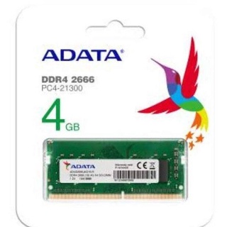 DATA RAM For NOTEBOOK (แรมโน้ตบุ๊ค) Adata DDR4 SO-DIMM 2666-4GB (AD4S2664G19-RGN) ADATA DDR4 4GB/2666MHz. CL19 SO-DIMM L