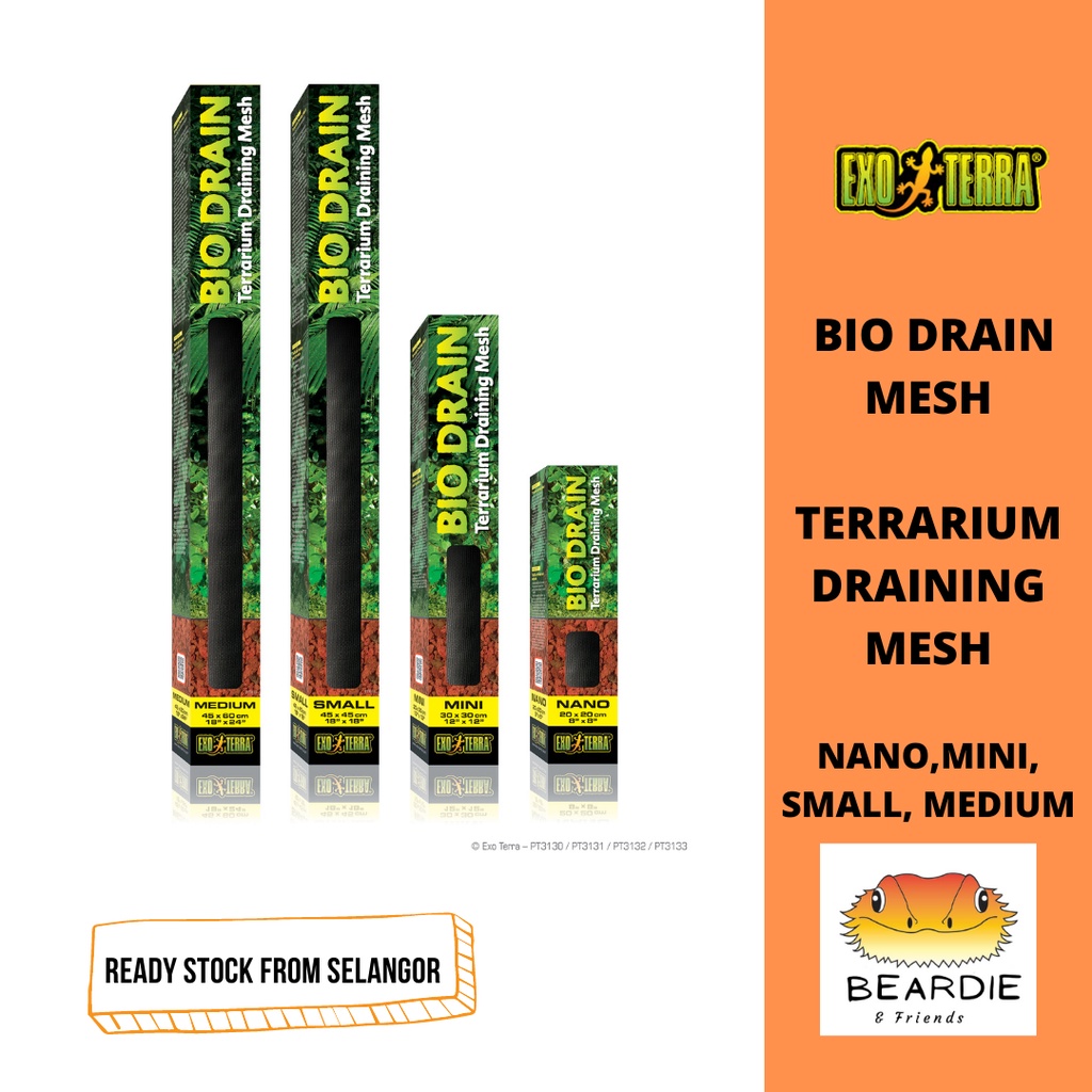 EXO TERRA BIO DRAIN MESH TERRARIUM DRAINING MESH NANO/MINI/SMALL/MEDIUM (PT31/PT3132/PT3133)