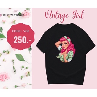 เสื้อยืดลายการ์ตูน วินเทจ เกิร์ลของ OV