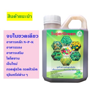 น้ำหมักมูลค้างคาว น้ำหมักขี้ค้างคาว ปุ๋ยชีวภาพ ซุปเปอร์กรีน Super Green 0.5 ล.สุดยอดอินทรีย์สารที่พืชต้องการน่ามีติดบ้าน