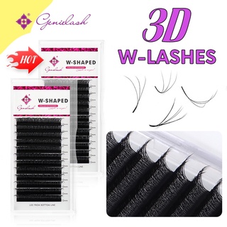 Genielash W Shape ขนตาปลอม ขนมิงค์ 3D นุ่ม เป็นธรรมชาติ พรีเมี่ยม