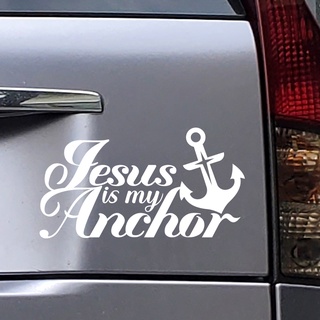 สติกเกอร์ไวนิล ลาย Jesus In My Anchor สไตล์คริสเตียน คลาสสิก มีกาวในตัว กันน้ํา สําหรับติดตกแต่งรถยนต์ รถจักรยานยนต์