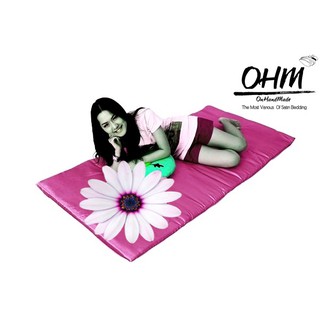 OHM ปลอกที่นอนปิคนิคแบบมีซิป ผ้าเครปซาติน 220 เส้น ขนาด 5 ฟุต (สีชมพูบานเย็น)