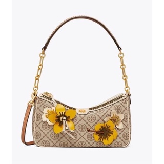 🔥New!👜TORY BURCH T MONOGRAM BRAIDED FLORAL STUDIO BAG(outlet shop)