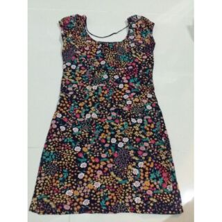 Zara TRF เดรสผ้ายืดลายดอกไม้น่ารัก ไซส์ S