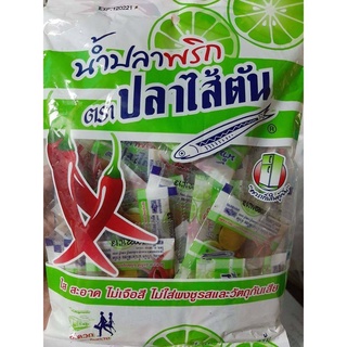 น้ำปลาพริกซองตราปลาไส้ตันชุด 50ซองFish sauce, chili, fish brand, fillet fish brand, set of 50 sachets