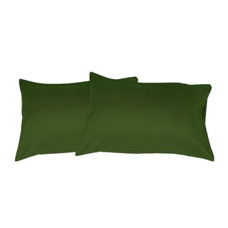 ปลอกหมอนหนุน BED CLIP STANDARD สีเขียวเข้ม แพ็ก 2 ชิ้น PILLOWCASE BED CLIP STANDARD DARK GREEN 2PCS