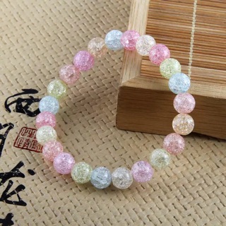 หินเกล็ดหิมะ พาสเทล Ice Quartz pastel [หิน 8 มิล] หินนำโชค