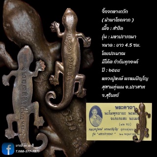 จิ้กจกหางกวัก ( นำพาโชคลาภ ) หลวงปู่หงษ์ พรหมปัญโญ เนื้อ : สำริด