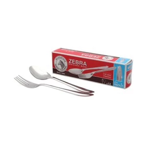 ซีบรา ตราหัวม้าลาย ช้อนส้อม SS (ลายหยดน้ำ) 1.0มม. แพ็ค 12 คู่ ZEBRA CUTLERY SETS (YOD NAM) 1.0MM PACK 12 PAIRS