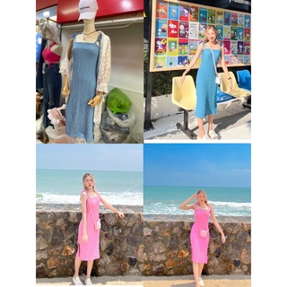 sexy dress สายเดี่ยว เนื้อผ้ามีtexture ลายนูน