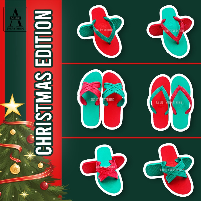 A11 รองเท้าแตะ รองเท้าแตะแบบหนีบและสวม รุ่น CHRISTMAS EDITION สุดต๊าช มีจำนวนไม่จำกัด