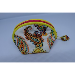 Handmade:: กระเป๋าใส่เหรียญ บุผ้า มีซิบ มีก้นกระเป๋า