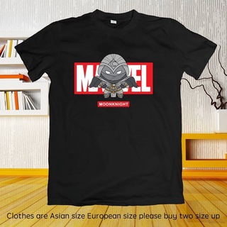 เสื้อยืดคอกลม พิมพ์ลาย Jason Marvel Moon Knight Chibi สีดํา สีขาว สําหรับผู้ชาย และผู้หญิงS-5XL