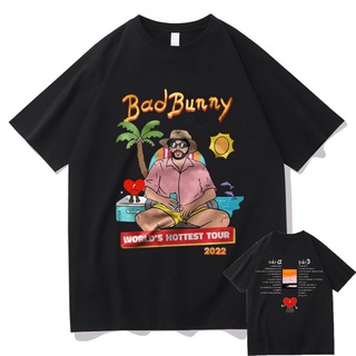 เสื้อยืดแขนสั้น ผ้าฝ้ายแท้ พิมพ์ลายอัลบั้มเพลง Bad Bunny UN VERANO SIN TI สําหรับผู้ชาย และผู้หญิง#39; s Cool Streetwear