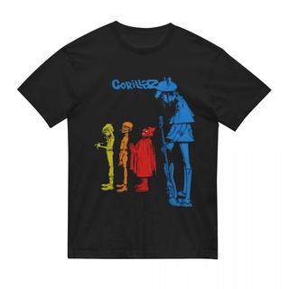 เสื้อยืดแขนสั้น ผ้าฝ้าย พิมพ์ลาย Gorilaz Band Pop สําหรับผู้ชาย