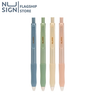 Nusign ปากกาเจล 1 แท่ง แบบกด หมึกน้ำเงิน 0.5mm ปากกาด้ามจับนุ่ม การจัดส่งแบบสุ่มสี เครื่องเขียน อุปกรณ์การเรียน Gel pen