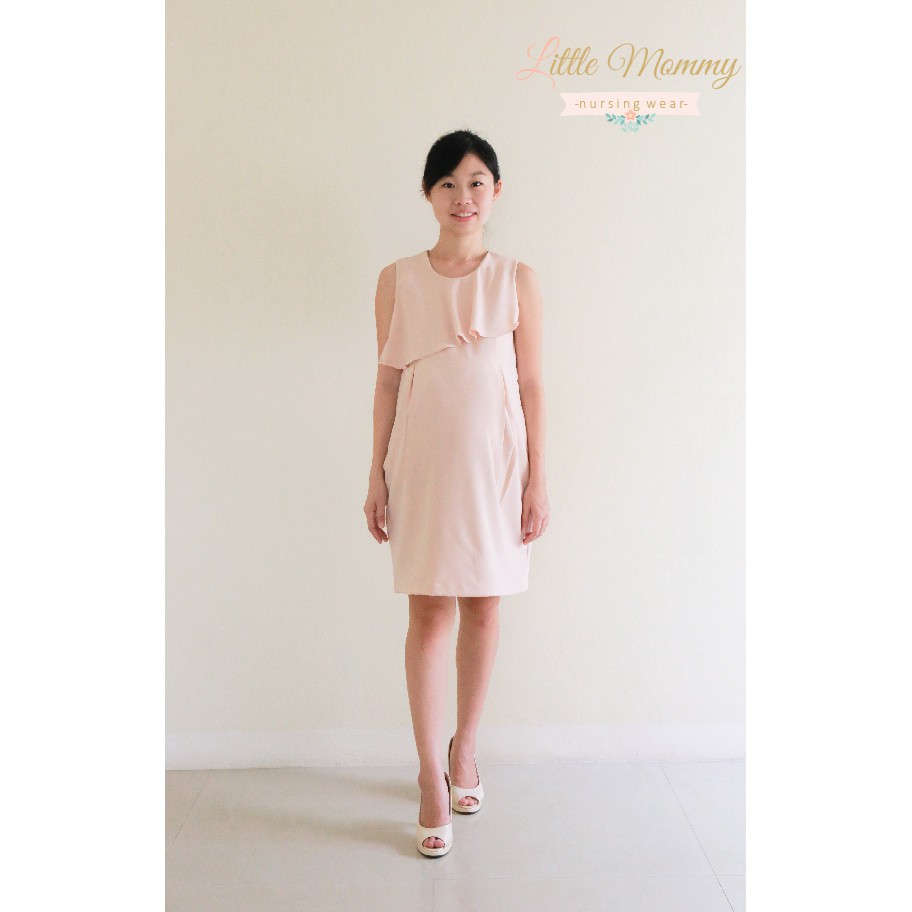 ชุดคลุมท้อง ชุดให้นม 2IN1 littlemommy รุ่น Ella ครีม