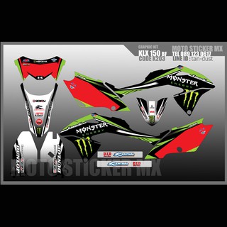 สติ๊กเกอร์วิบาก kawasaki KLX150 bf ทั้งคัน Graphic kit สติ๊กเกอร์เคลือบเงา สุดคุ้ม