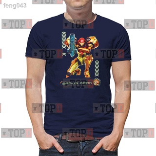 ❈✾เสื้อยืดลายกราฟฟิก Super Metroid Samus Aran Men Unisex