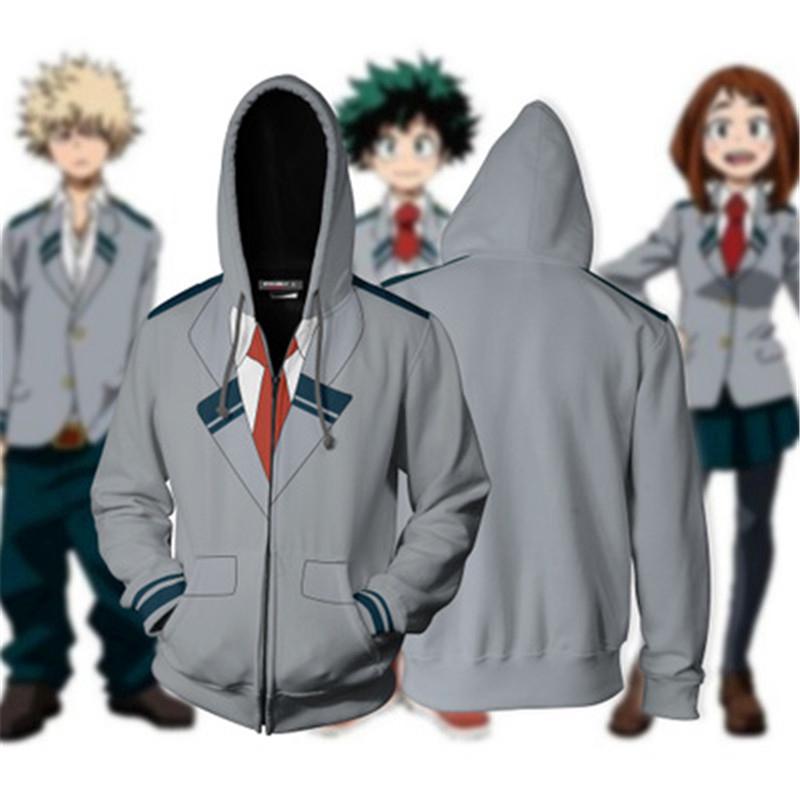 3D My Hero Academia Printed Hoody Casual คอสเพลย์แจ็คเก็ตเสื้อกันหนาว