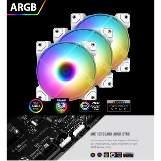 FAN CASE (พัดลมเคส) ID COOLING DF-12025-ARGB-TRIO-SNOW