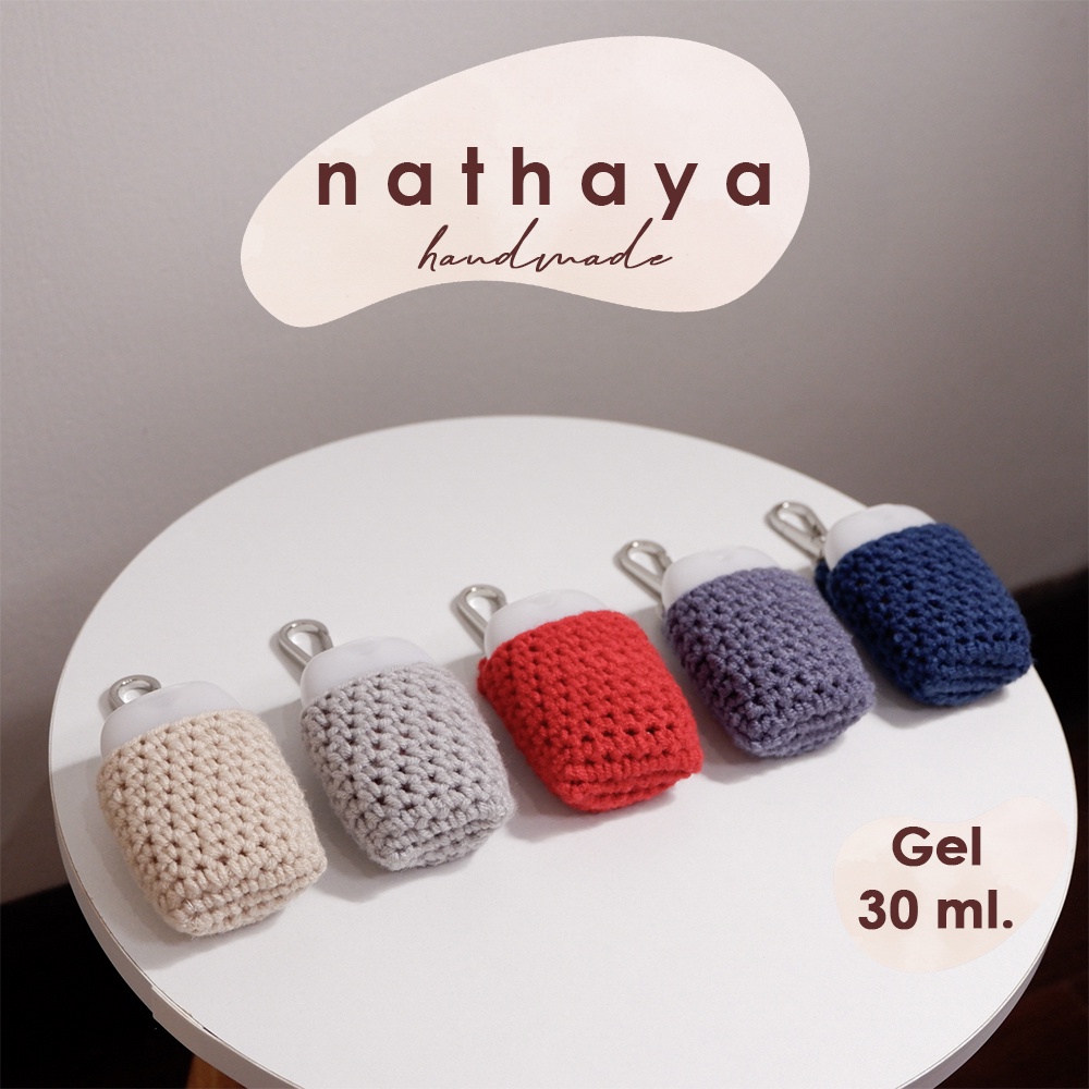 nathaya handmade | เจลล้างมือ Bath and Body Works พร้อมเคสโครเชต์+สายห้อยคอ ปลอกใส่เจล 30ml Alcohol Hand Gel Crochet