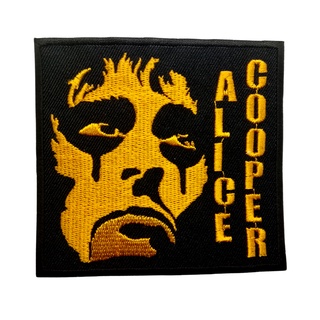 Alice Cooper ตัวรีดติดเสื้อ อาร์มรีด อาร์มปัก หมวก กระเป๋า แจ๊คเก็ตยีนส์ Hipster Embroidered Iron on Patch  DIY