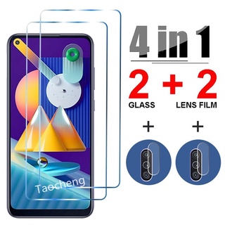 4 in 1 ฟิล์มกระจกนิรภัย สําหรับ Samsung Galaxy A10 A10S A70 A70S A02S A03 A03S Core HD โทรศัพท์มือถือ ฟิล์มกันรอยหน้าจอ ฟิล์มกันรอยกล้อง ฟิล์มเลนส์