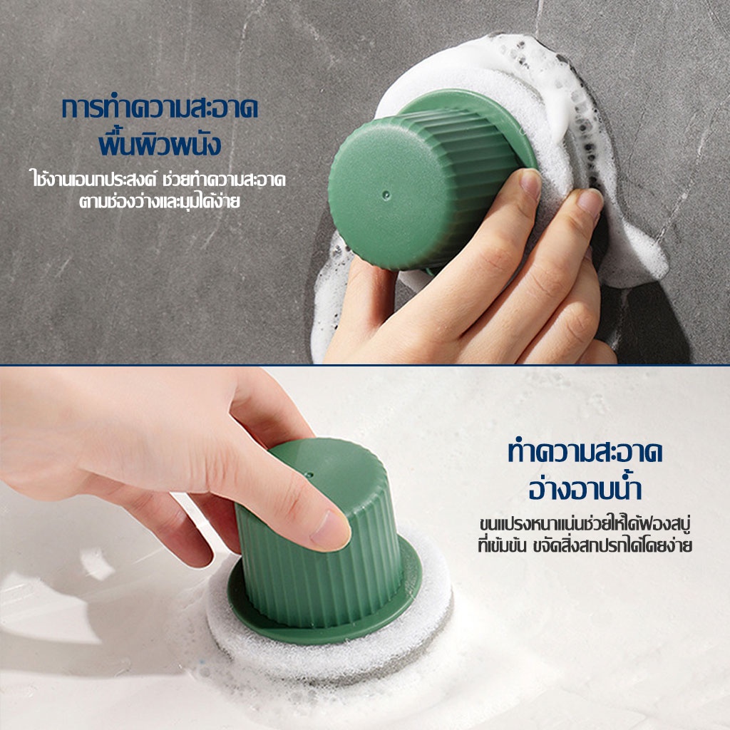 พร้อมส่ง ขัดหม้อ แปรงขัดหม้อ ฝอยขัดหม้อมีด้ามจับ  ขัดกระทะ ใช้ขจัดคราบอาหาร#B-081 - รูปที่ 6