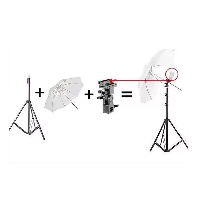 B ประเภทรองเท้าร้อนแฟลชที่แขวนร่มไฟหมุน Bracket สำหรับCamera/B Type Hot Shoe Flash Umbrella Holder Swivel Stand Bracket