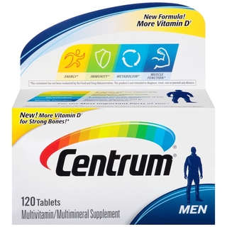 Centrum สหรัฐอเมริกา วิตามินรวม ผู้ชาย หลายแร่ เสริม 120 เม็ด Multivitamins Men Multimineral Supplement USA