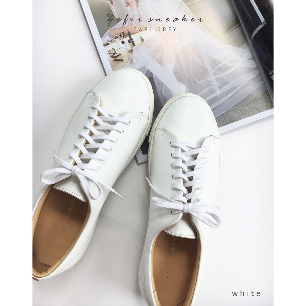 EARL GREY รองเท้าหนังแท้ รุ่น Zefir sneaker in White