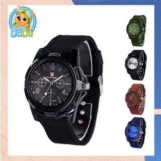 COD นาฬิกาข้อมือ (Ready stock) Men Army style watch Nylon kitting strap