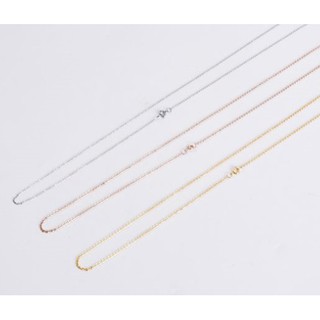 724 สร้อยคอสแตนเลสแท้  สร้อยผู้หญิง18K 20" ขนาดกว้าง1.5mm สีGold , steel color , pinkgold