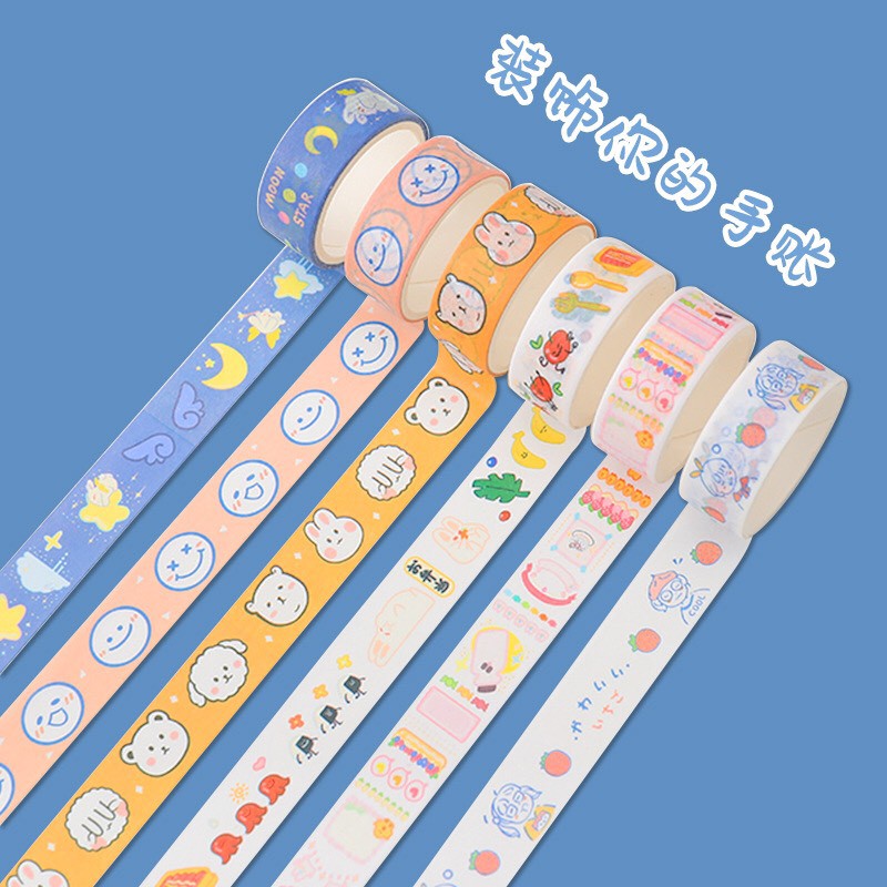 เทปตกแต่ง เทปติดสมุดการ์ตูน สำหรับDIY ตกแต่ง