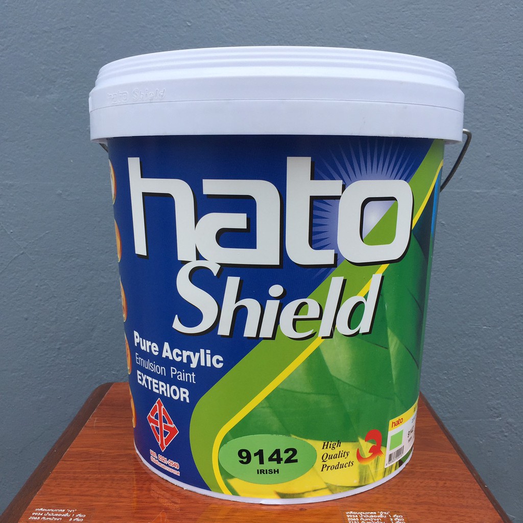 สีทาบ้านรับประกัน 10 ปี สีกึ่งเงาเช็ดล้างทำความสะอาดได้ Hatoshield ขนาด 9.46 ลิตร