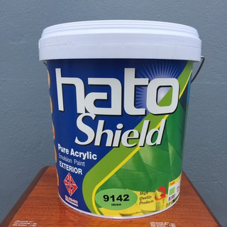 สีทาบ้านรับประกัน 10 ปี สีกึ่งเงาเช็ดล้างทำความสะอาดได้ Hatoshield ขนาด 9.46 ลิตร