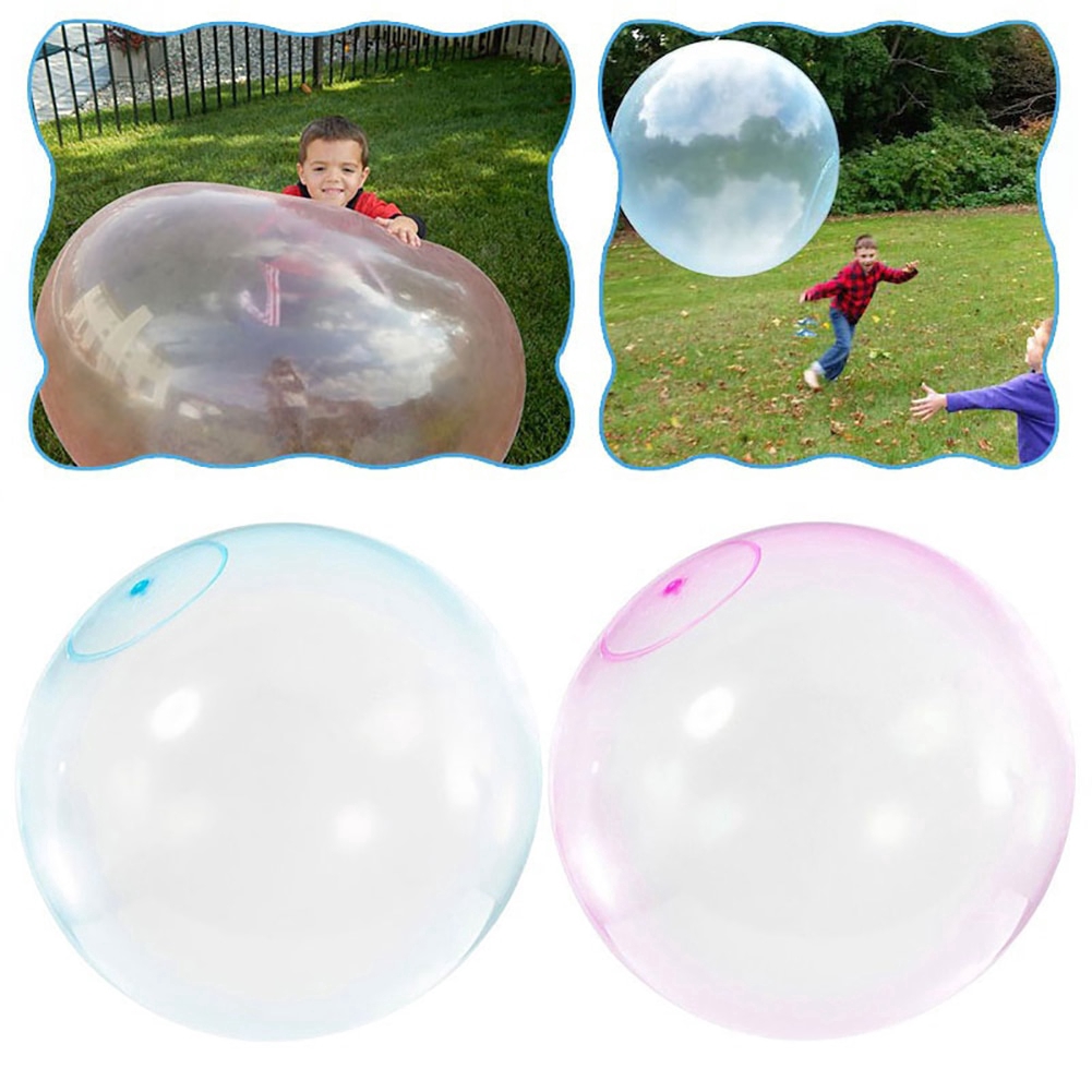 Inflatable Blow Up Balloon Toy for Children Outdoor Party Game Inflatable Bubble Ball YTYASO Air Water Filled Bubble Ball Amazing Transparent Tear-Resistant Balloon Amarillo 